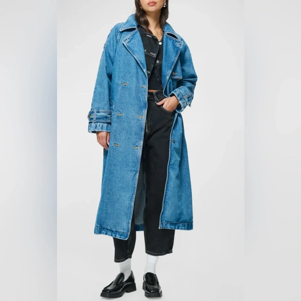 ETICA denim Jacques Trench Coat ✨NWT $398 Small - Picture 12 of 13